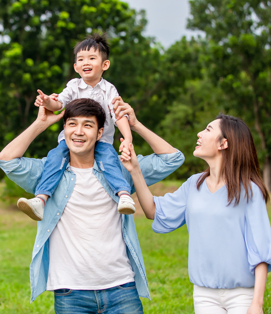 Family enjoying a walk together