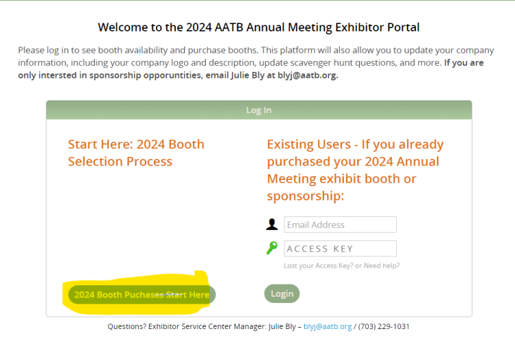 Exhibitor Portal Screenshot
