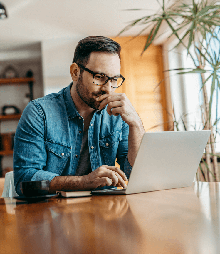 Man looking at computer